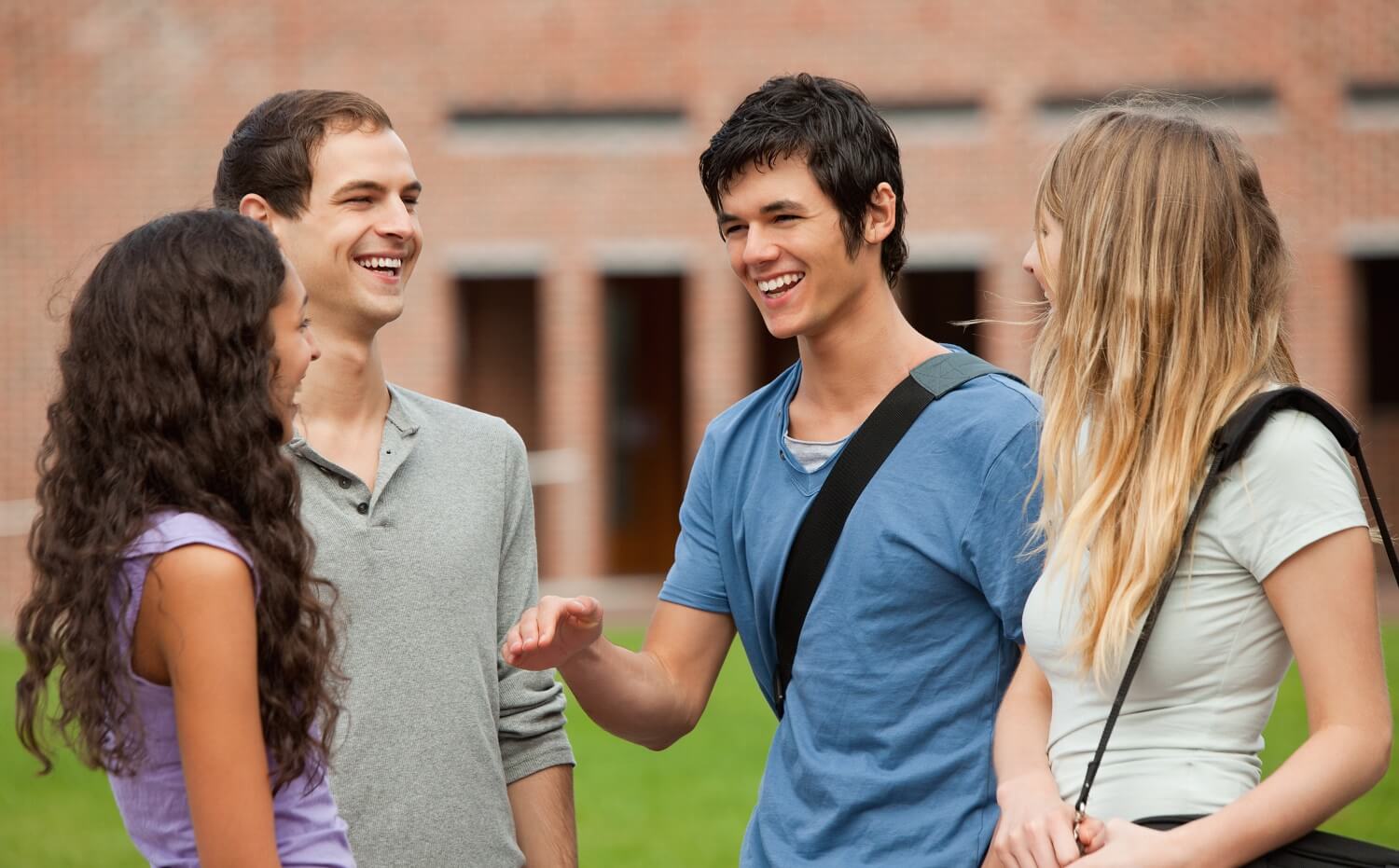University students chatting